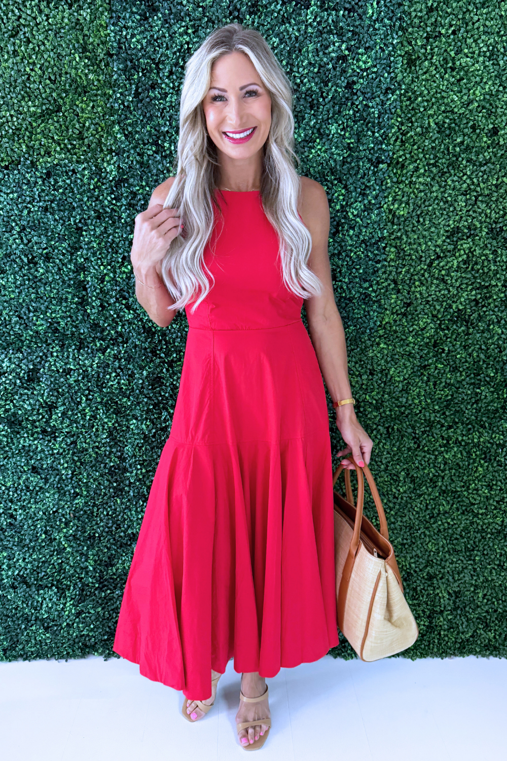 a line halter midi dress Keyhole Halter Neck A-Line Silhouette Midi Gown