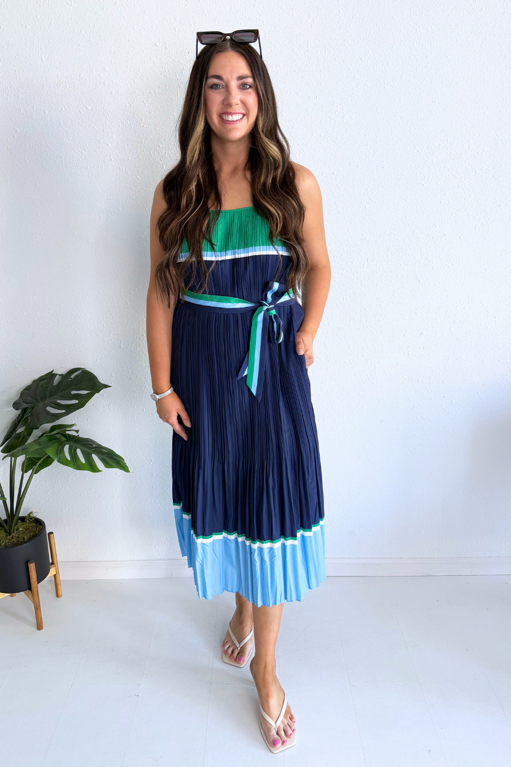 color block pleated maxi dress Fiacafyo Women Color Block Pleated Maxi Dress Elegant A Line Patchwork Formal Party Dress Spaghetti Strap Low Cut Swing Dress (A-Black, S) at Amazon Women's Clothing store