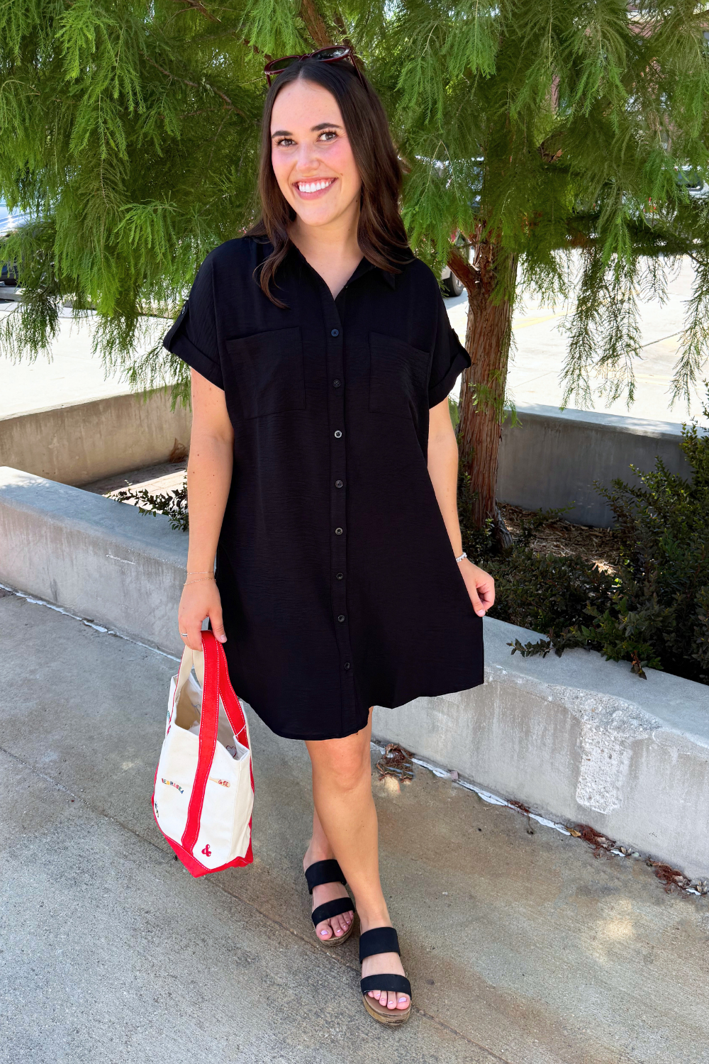 Drop Shoulder Button Up Woven Shirt Dress – The 308 Boutique