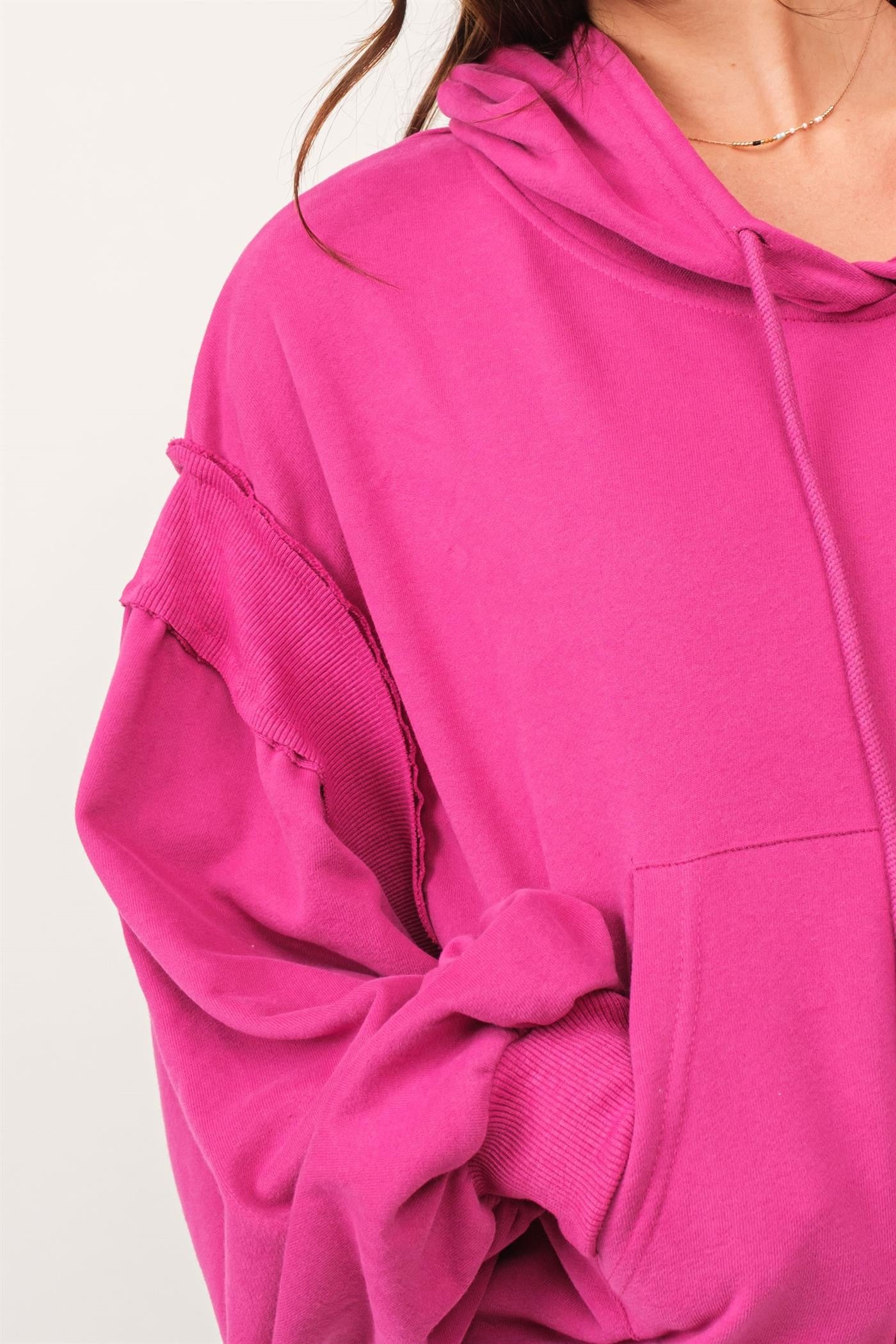 Relaxed Fit Sleeve Detail Hoodie