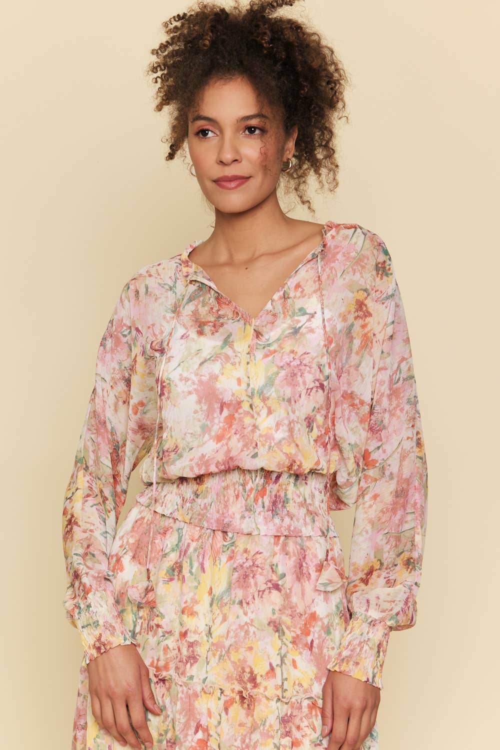 Smocked Bottom Peasant Blouse