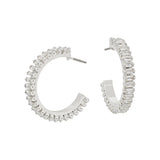 Hoop Earring with Rectangle Baguette Stone