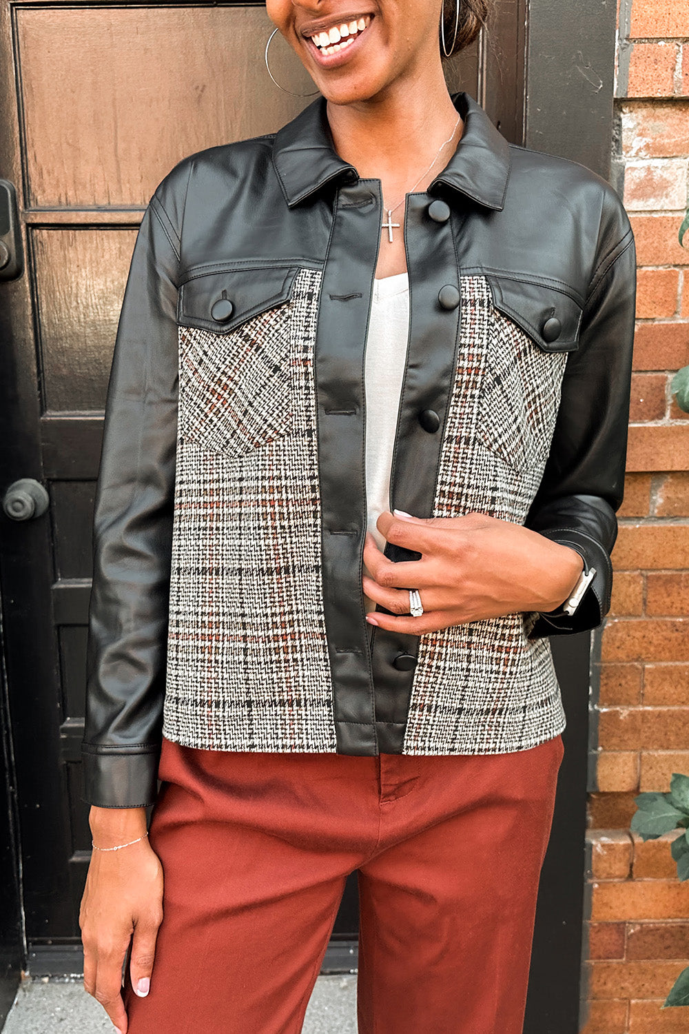 Shirt Jacket W/ Contrast Sleeves