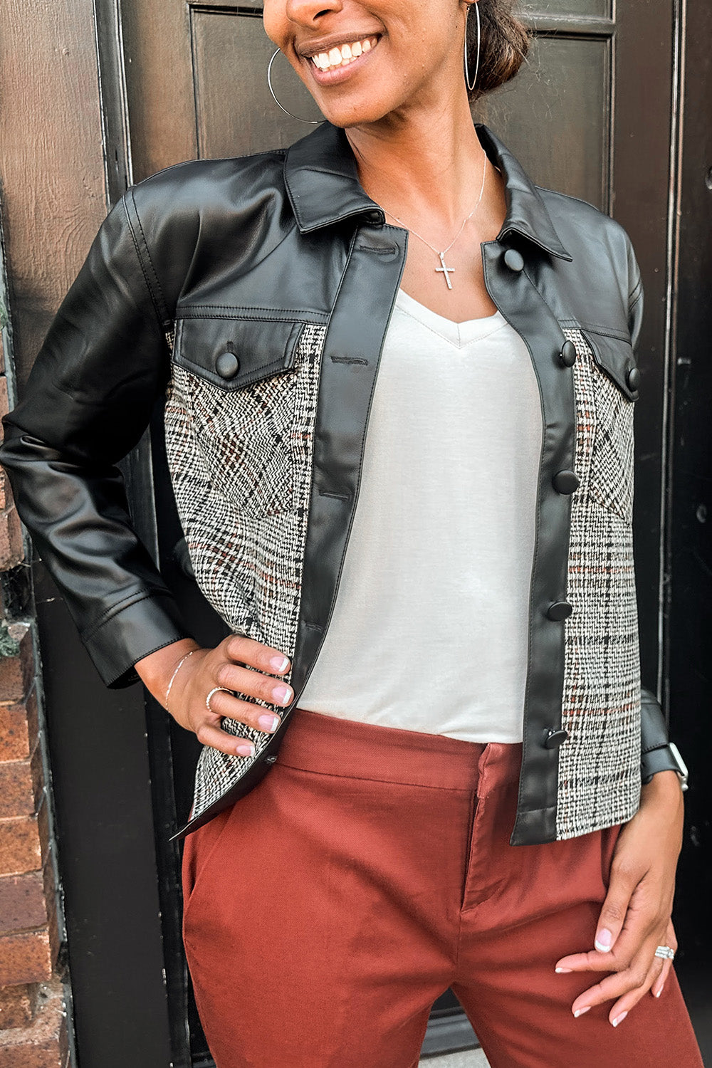 Shirt Jacket W/ Contrast Sleeves