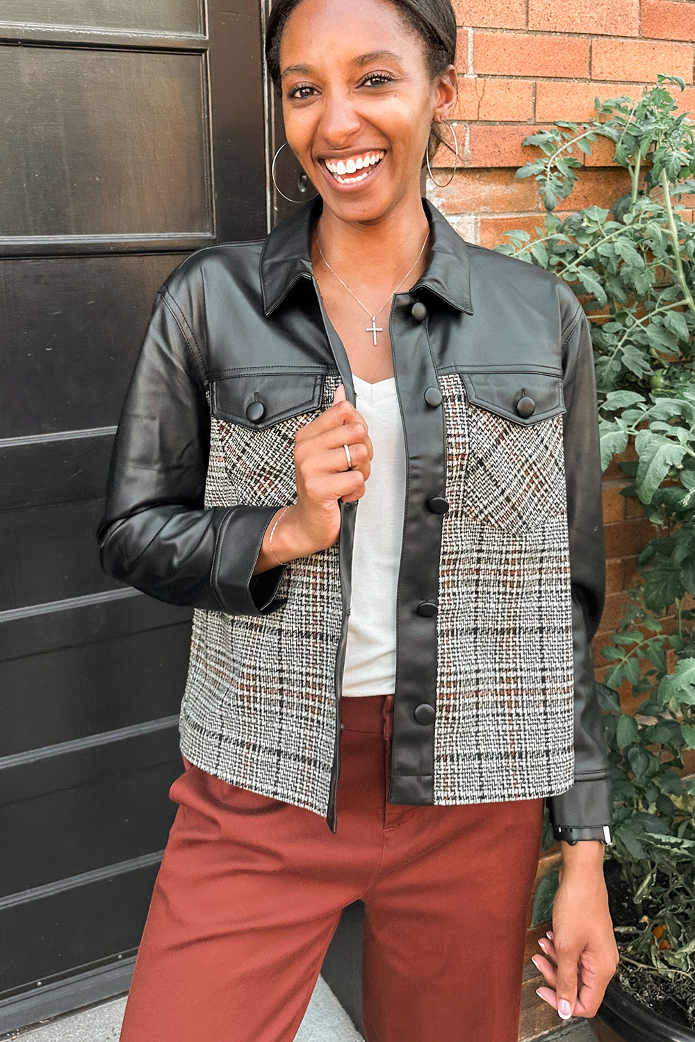 Shirt Jacket W/ Contrast Sleeves