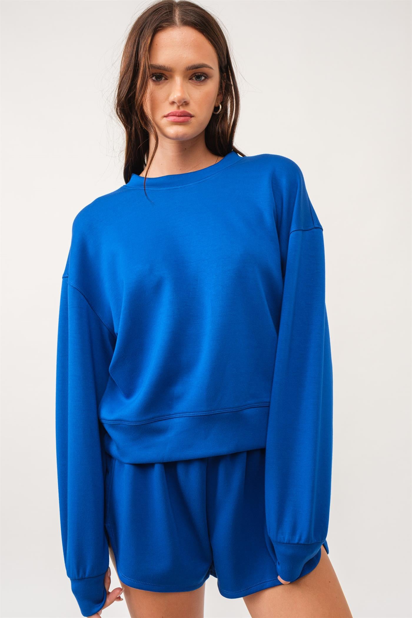 Soft Texture Relaxed Fit Sweatshirt