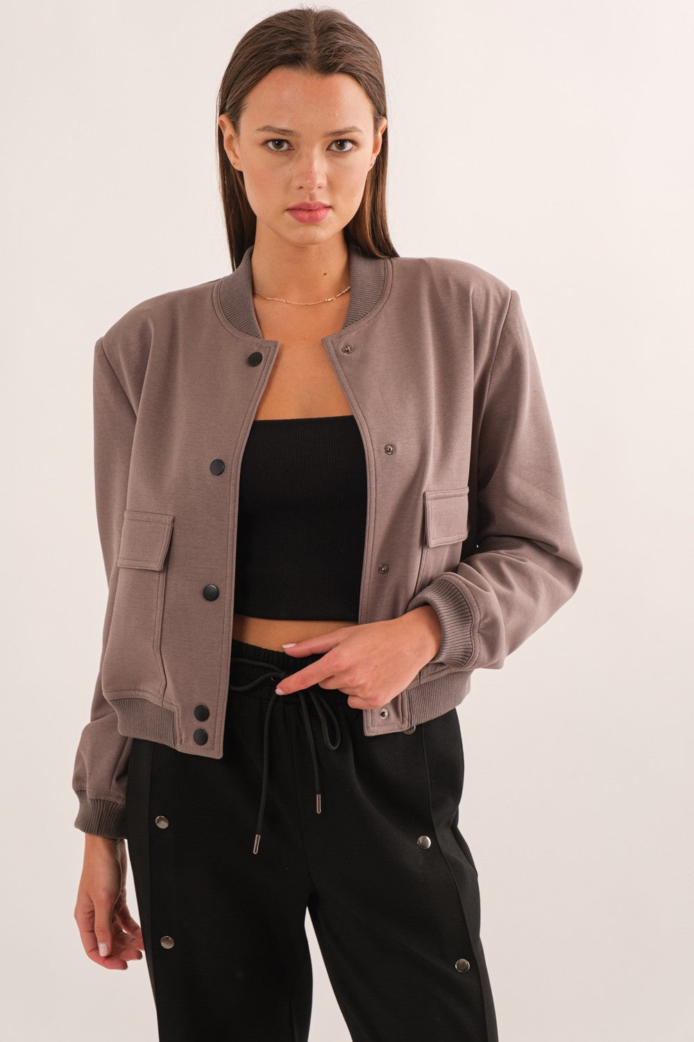 Padded Shoulder Varsity Jacket