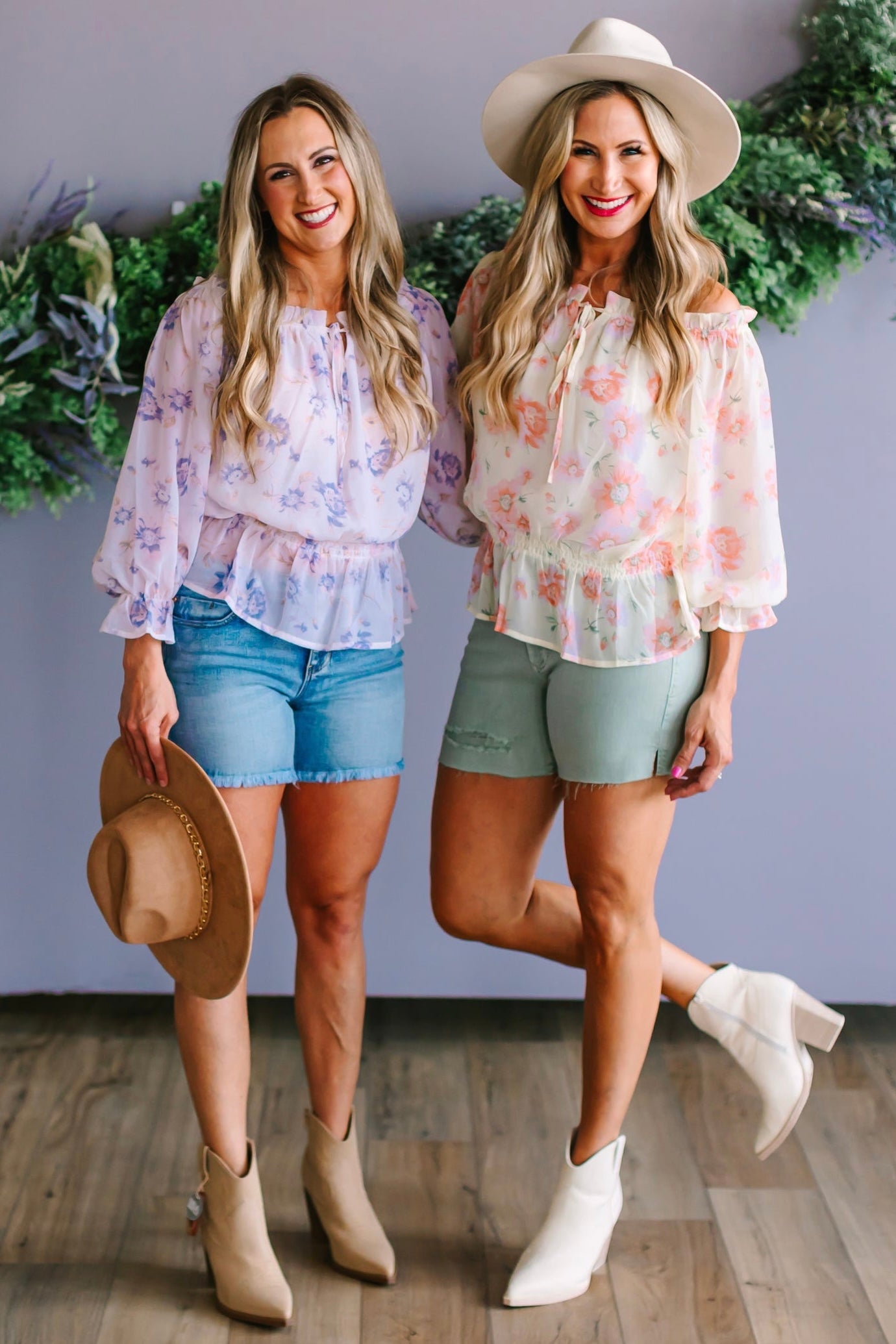 Floral Chiffon Off Shoulder Top