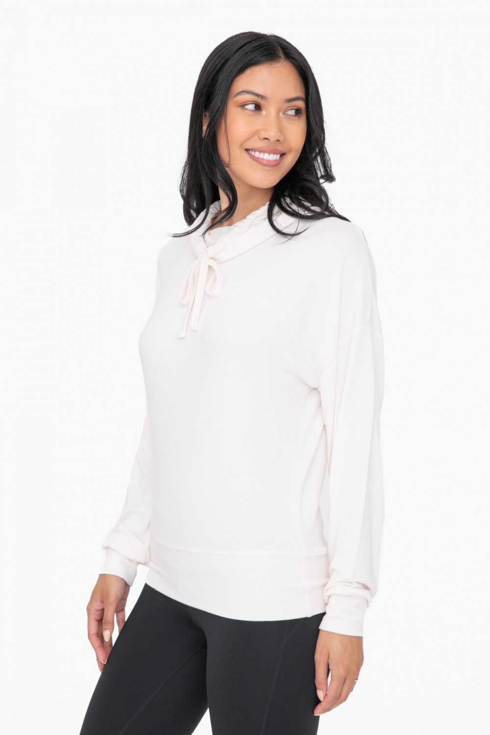 Brushed Cowl Neck Lounge Pullover