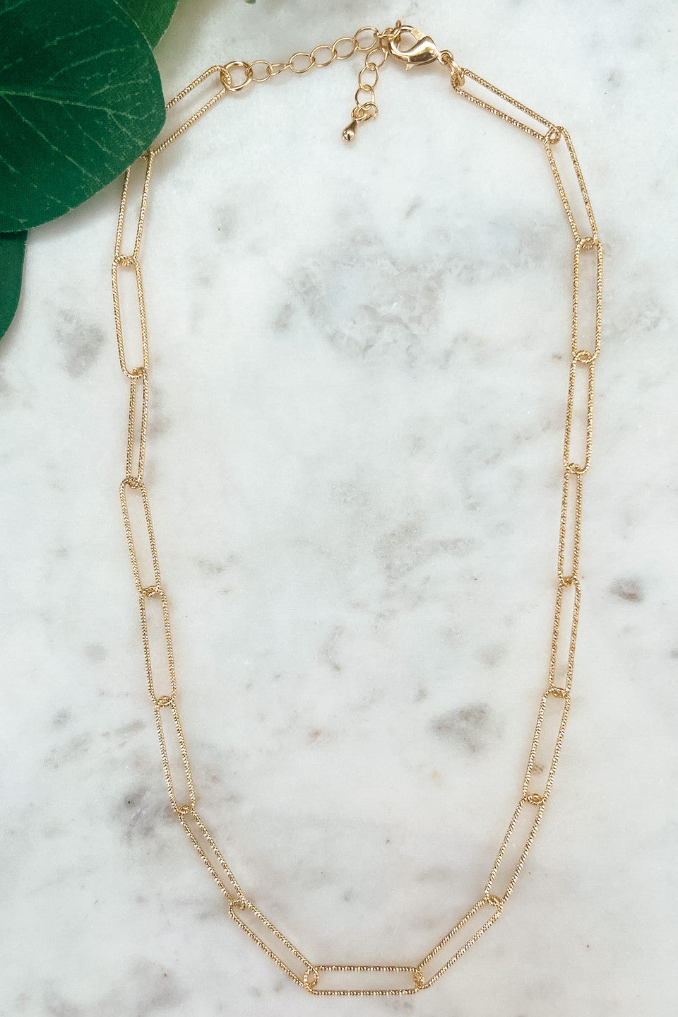 Paperclip Textured Chain Necklace