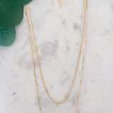 Two-Layer Snake Chain Necklace with Satellite