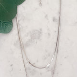 Two-Layer Snake Chain Necklace with Satellite