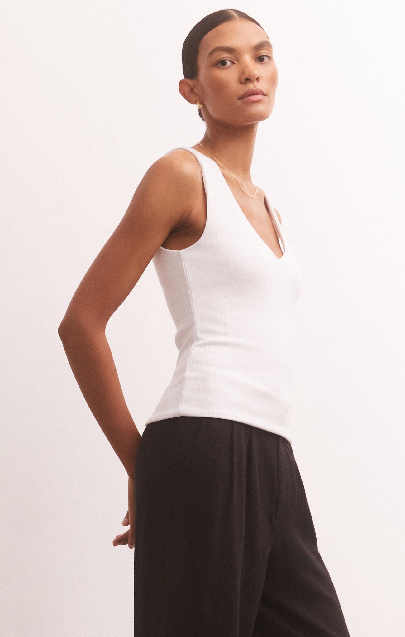Avala V-Neck Rib Top