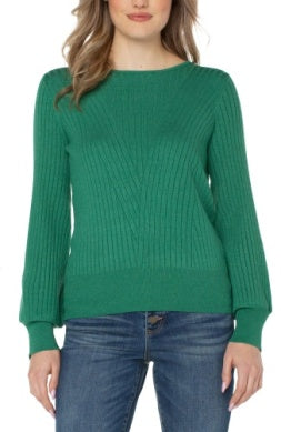 L/S Crew Neck Sweater Rib Detail