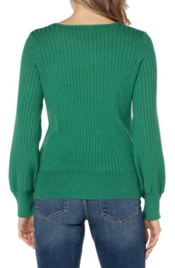 L/S Crew Neck Sweater Rib Detail