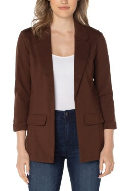 Solid Boyfriend Blazer W/ Princess Darts