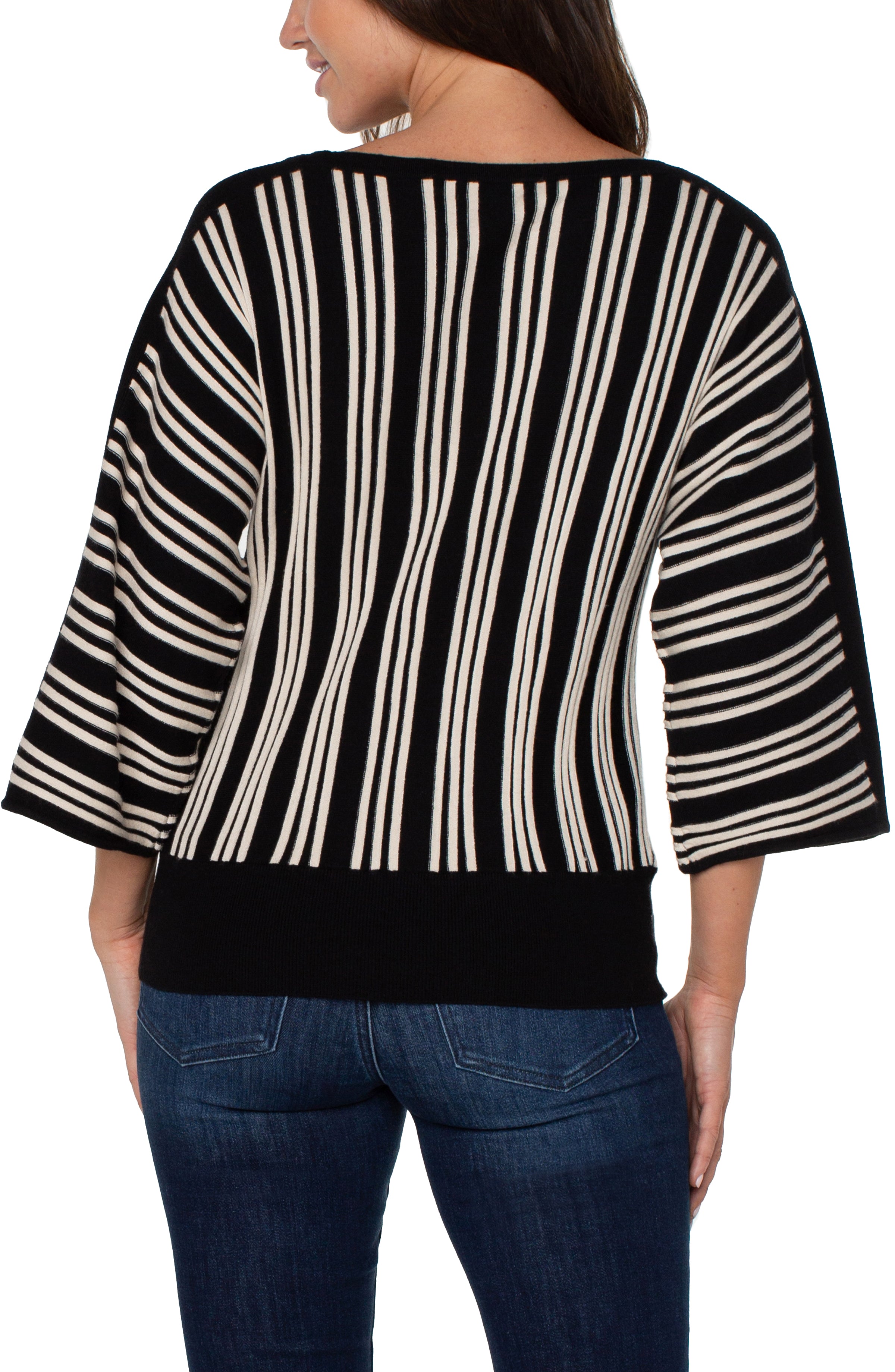 3/4 Length Dolman Vertical Stripe Detail