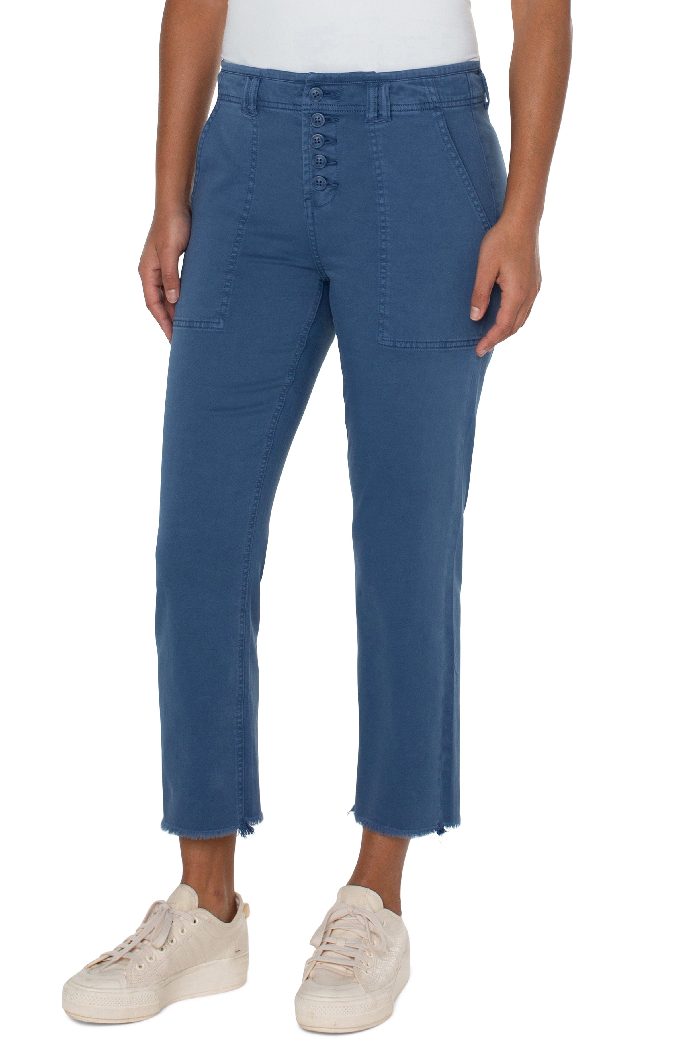 Hi-Rise Crop Straight Exposed Button