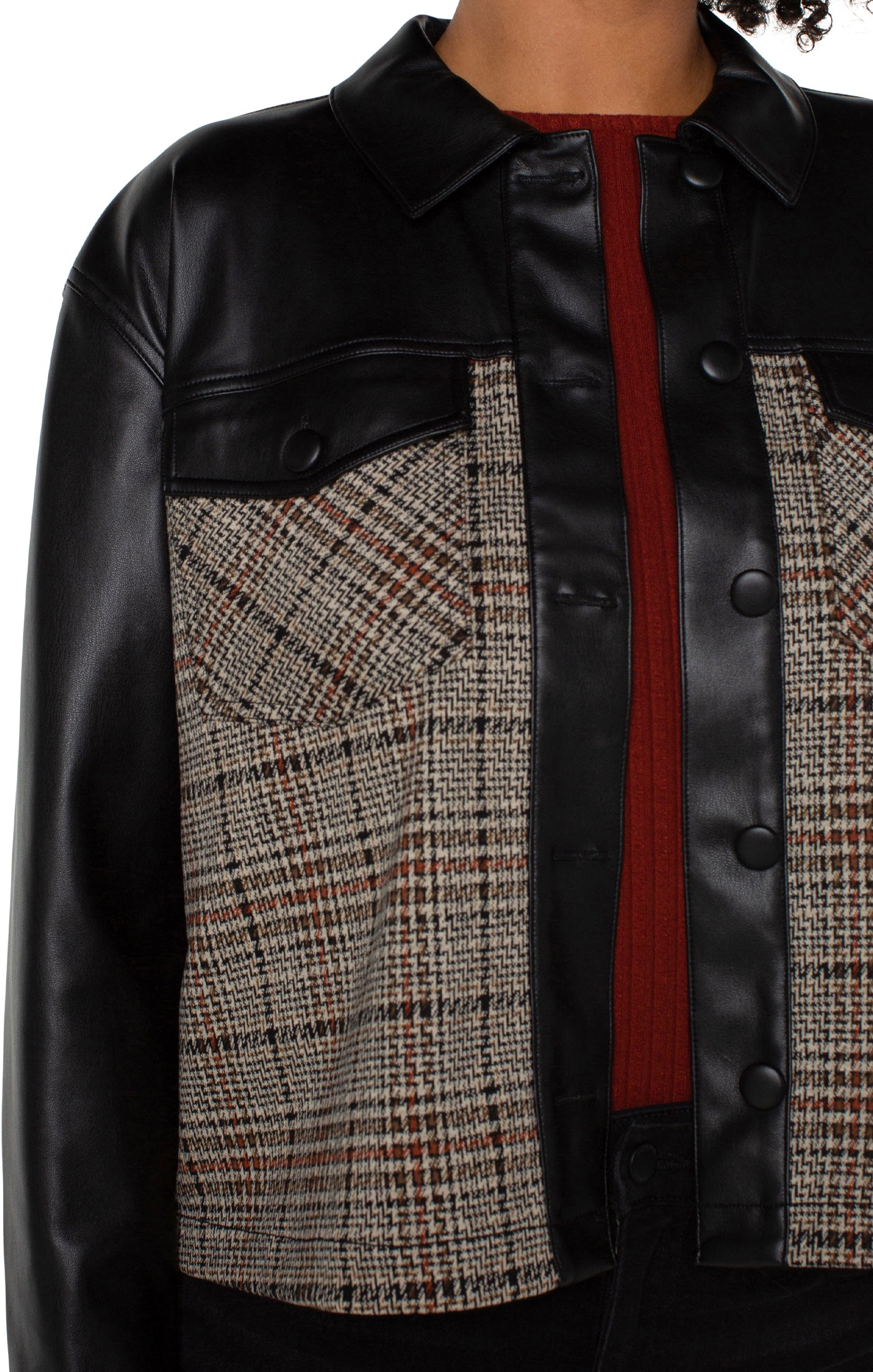 Shirt Jacket W/ Contrast Sleeves
