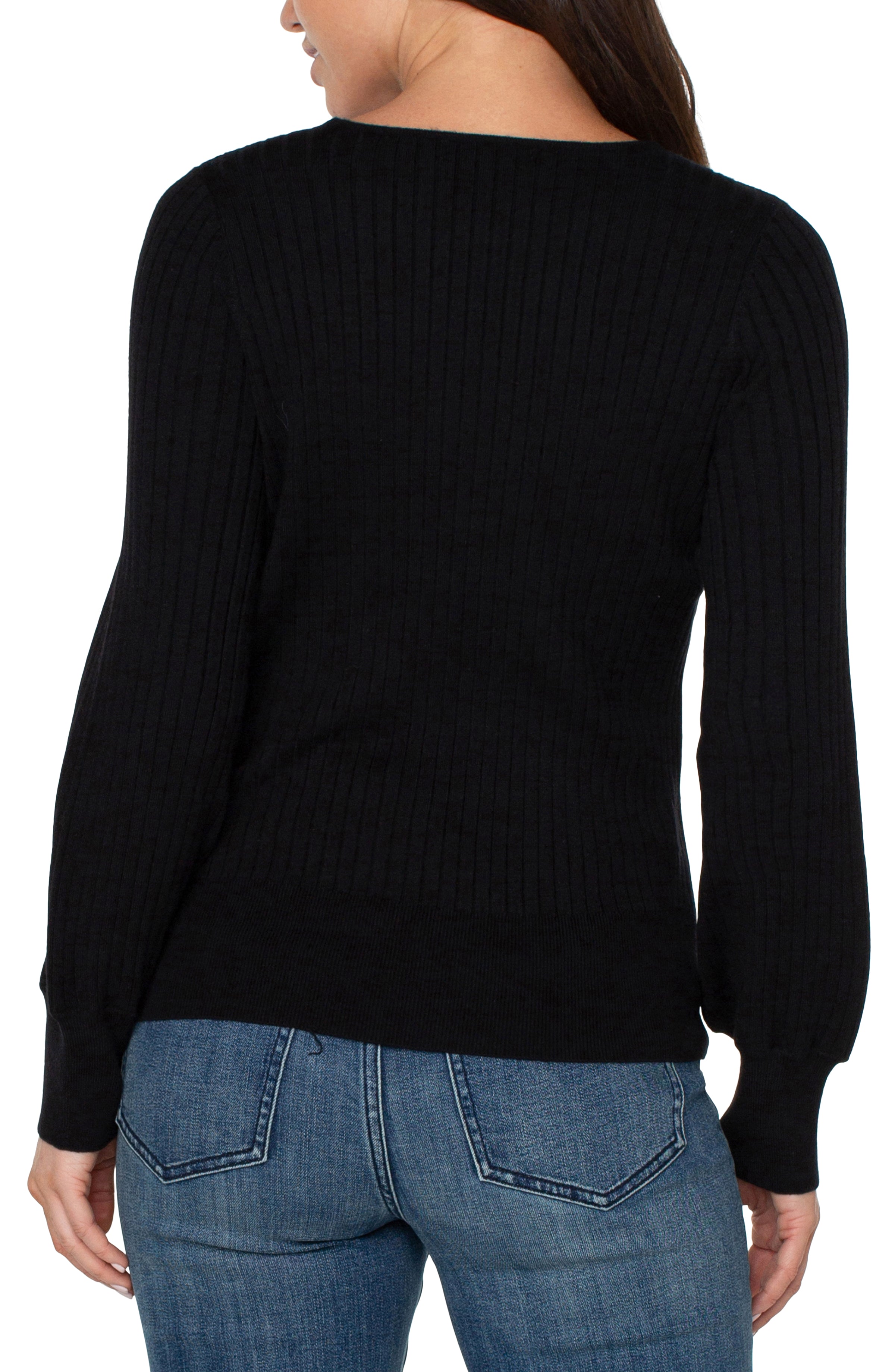L/S Crew Neck Sweater Rib Detail