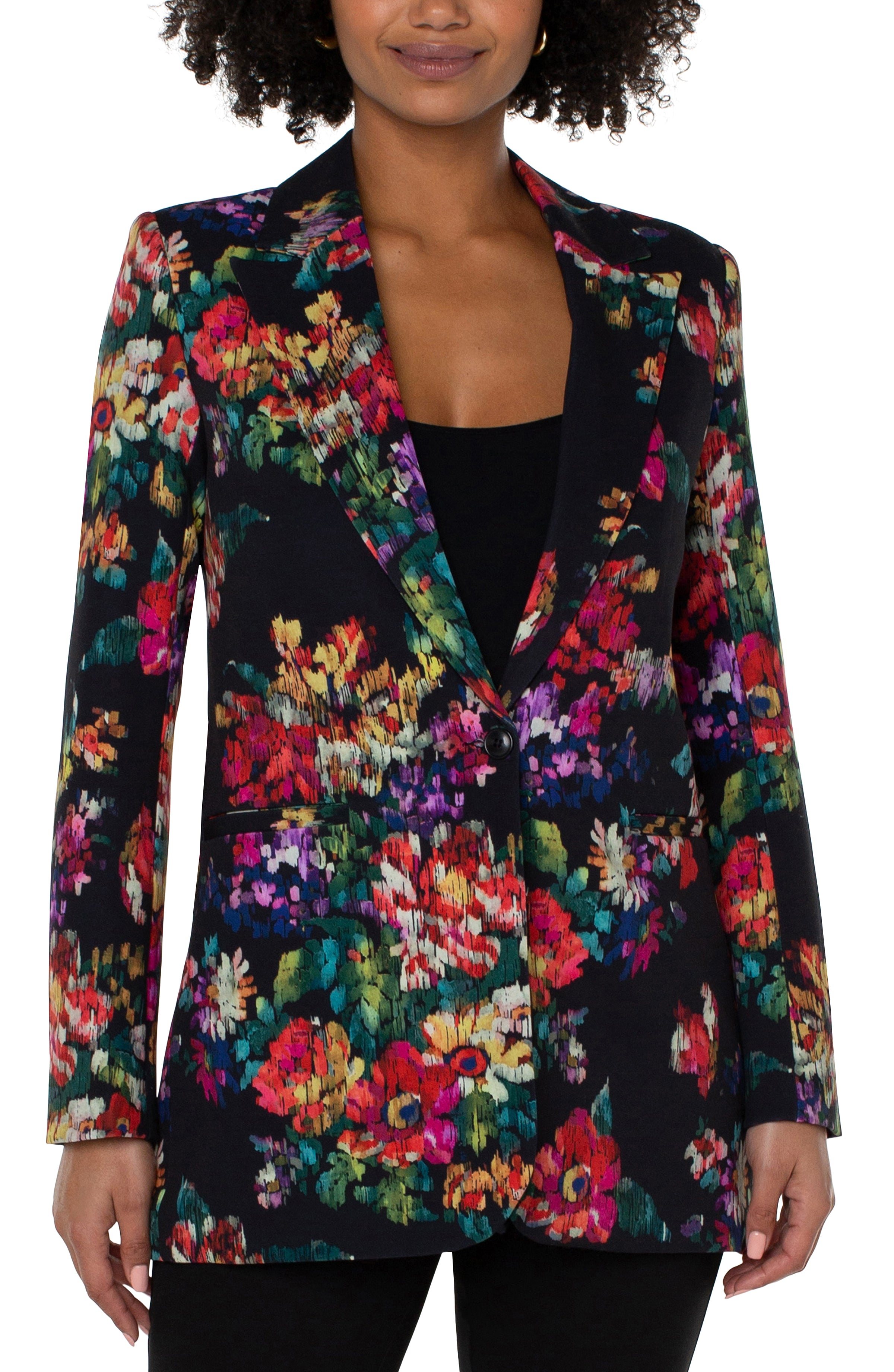 Button Front Boyfriend Blazer