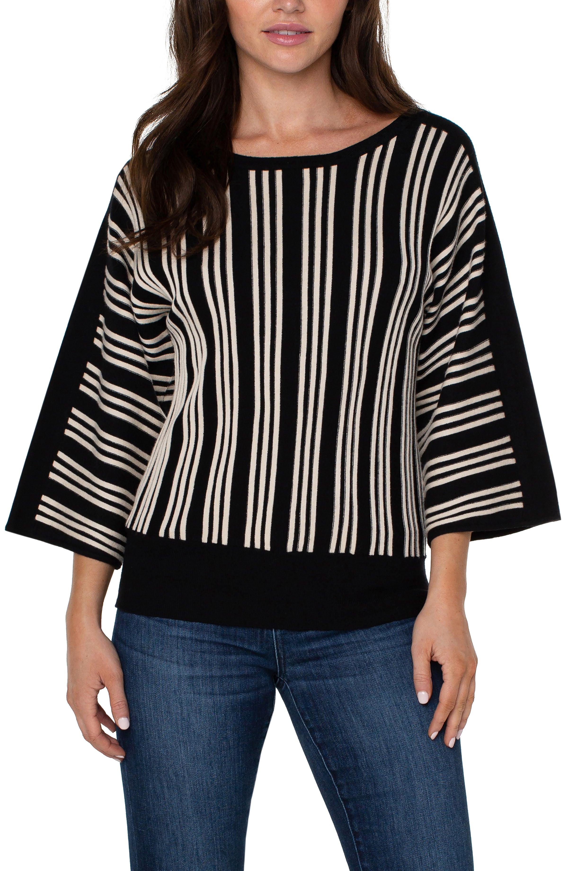 3/4 Length Dolman Vertical Stripe Detail