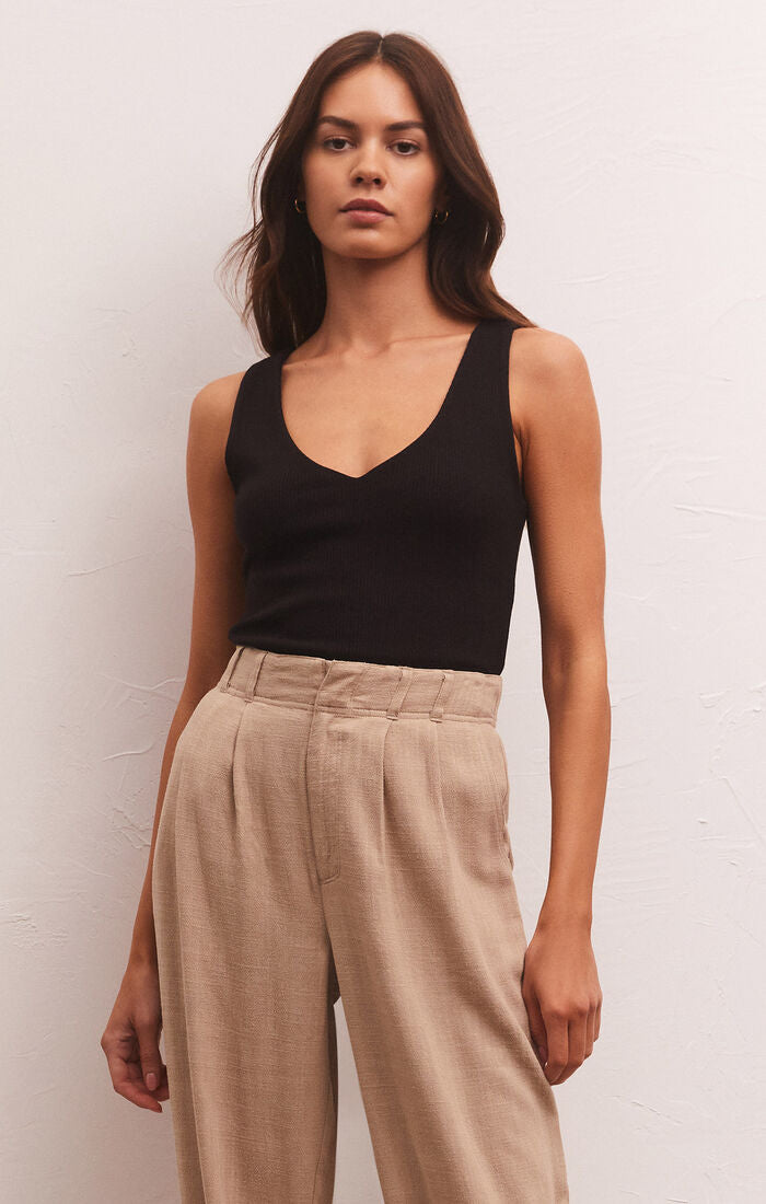 Avala V-Neck Rib Top