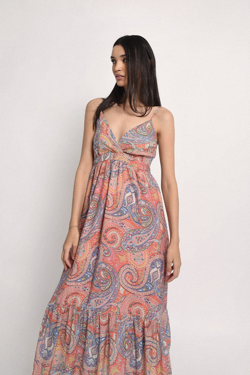 Abstract Print Tiered Bottom Dress