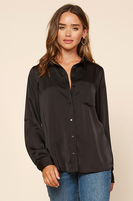 Satin Button Down Shirt