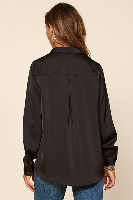 Satin Button Down Shirt