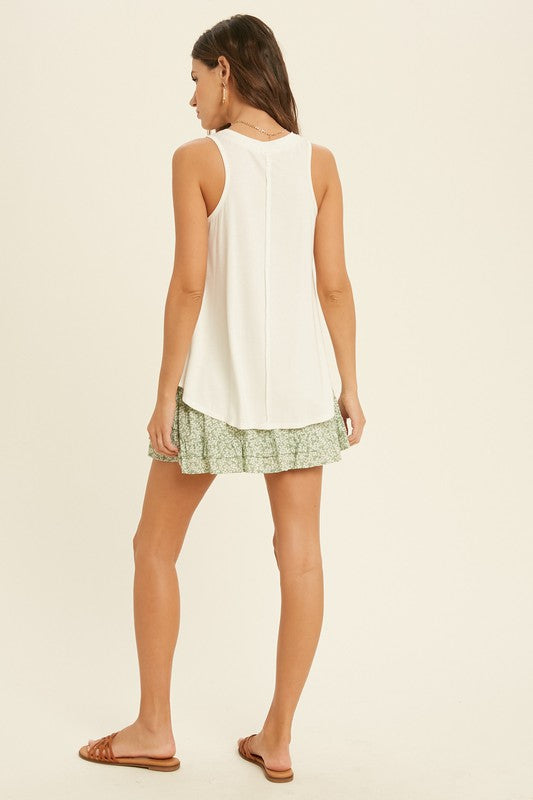 V Neck Sleeveless Basic Tank