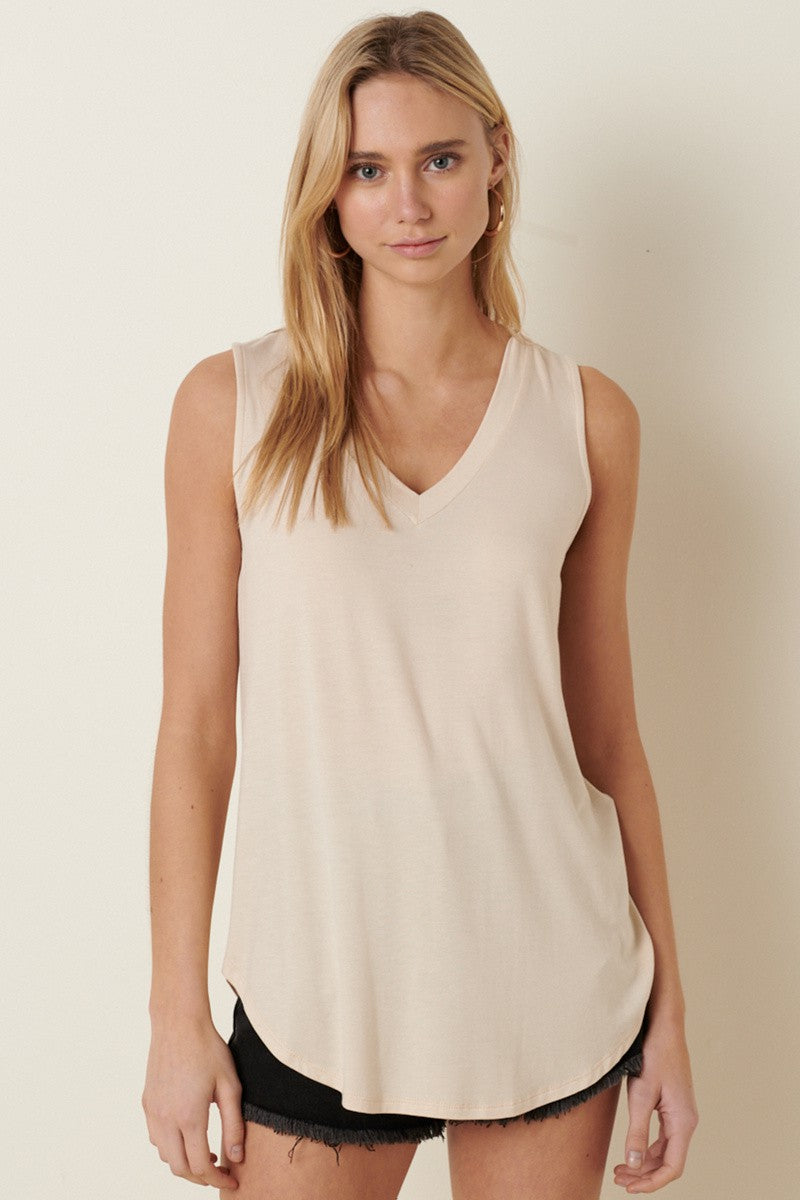 Bamboo V Neck Sleeveless Top