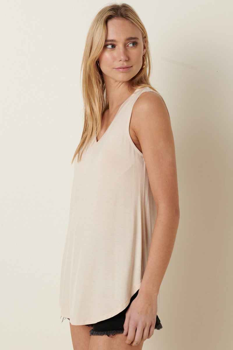 Bamboo V Neck Sleeveless Top