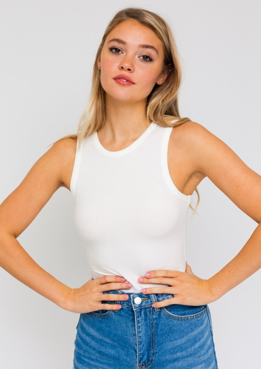 Round Neck Sleeveless Bodysuit