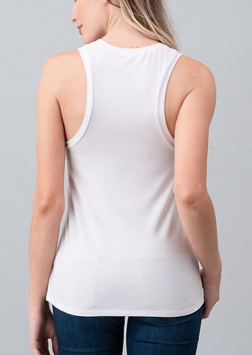 Modal Solid V Neck Sleeveless Tank