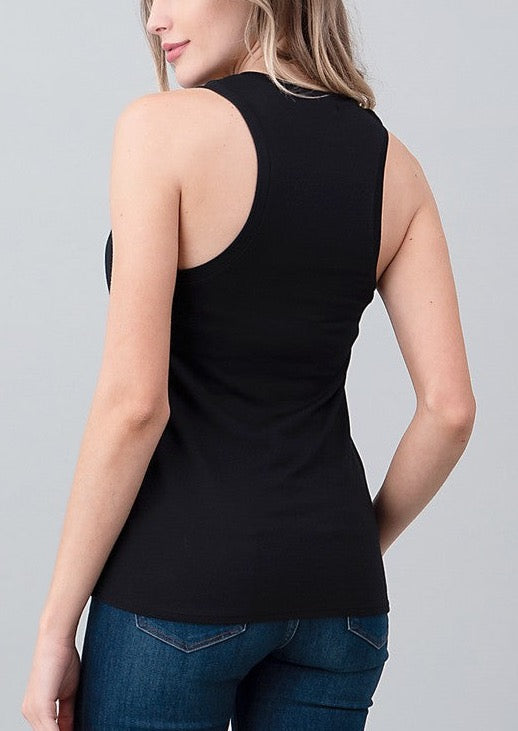 Modal Solid V Neck Sleeveless Tank