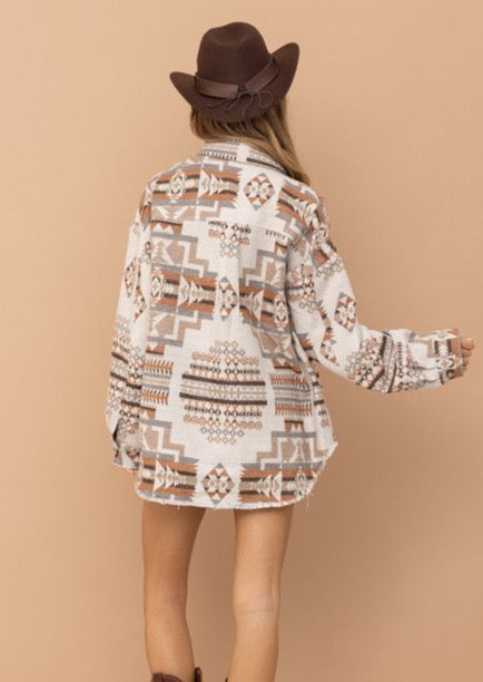 Jacquard Aztec Western Shacket