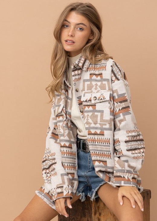 Jacquard Aztec Western Shacket