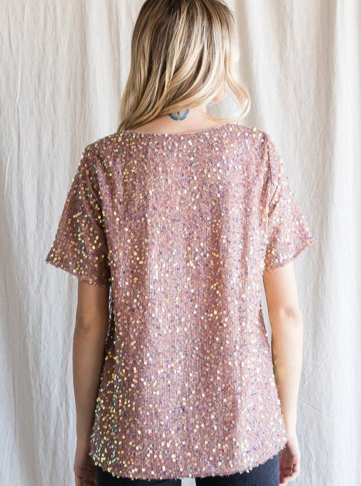 Foil Sparkling Texture Short Sleeve
