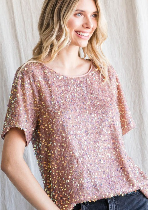 Foil Sparkling Texture Short Sleeve