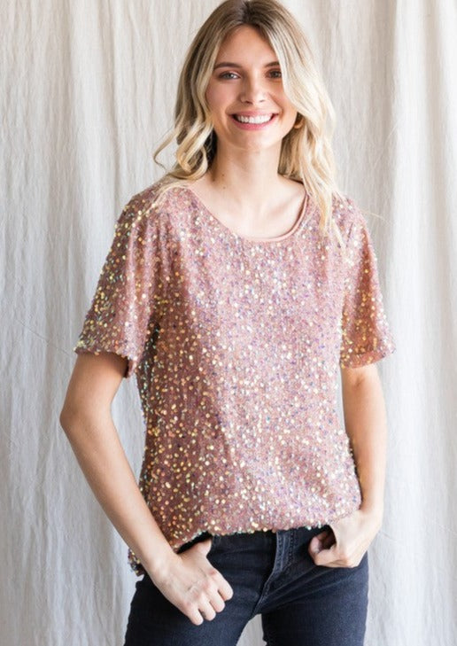 Foil Sparkling Texture Short Sleeve