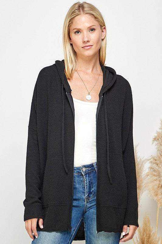 Ribbed Hoodie Jacket