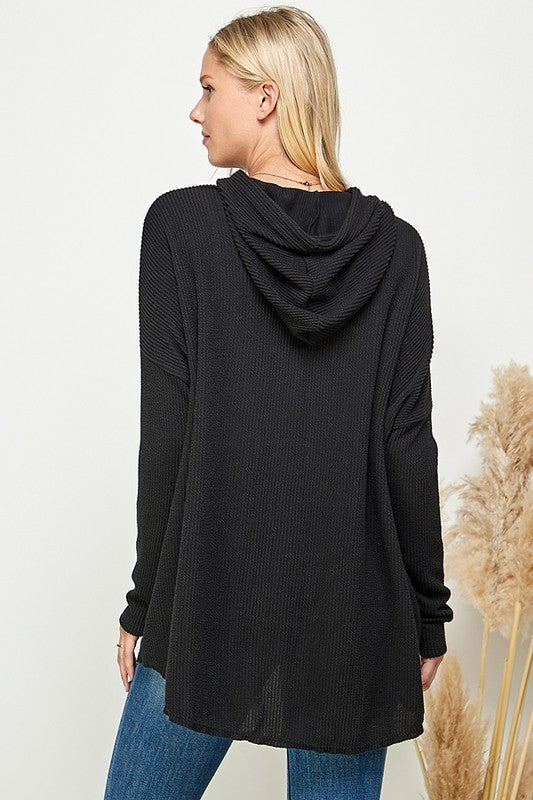 Ribbed Hoodie Jacket