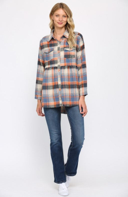 Plaid Babydoll Tunic Shirt