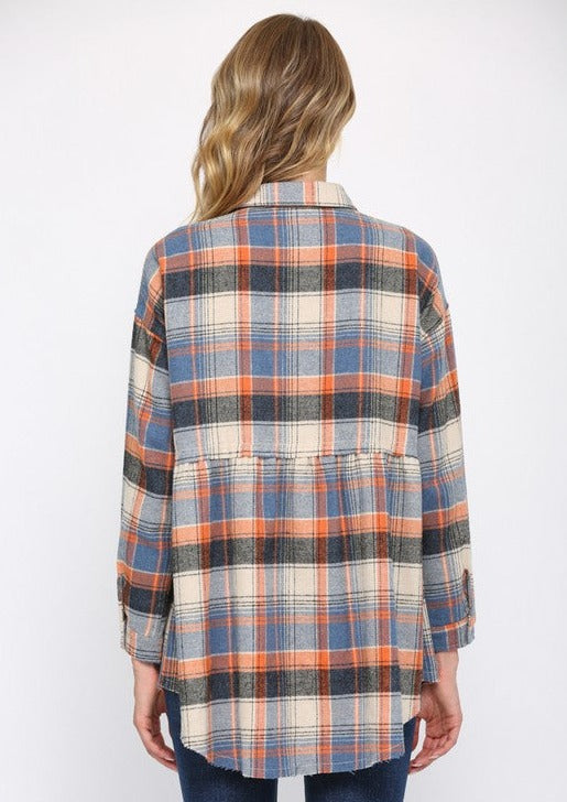 Plaid Babydoll Tunic Shirt