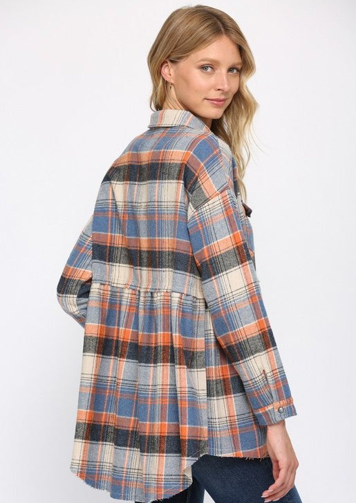 Plaid Babydoll Tunic Shirt