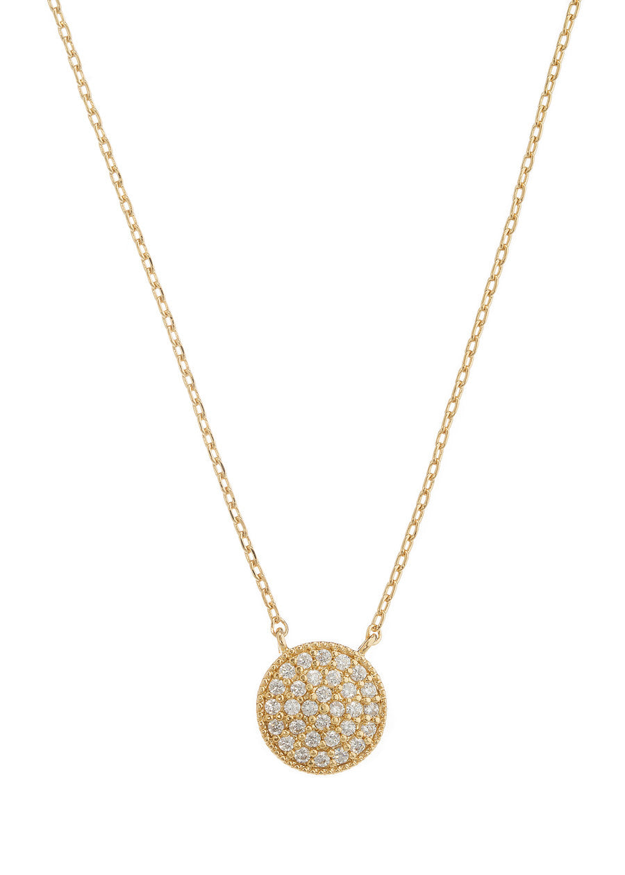 Flat Disc Short Necklace - Gold