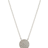 Flat Disc Short Necklace - White Gold