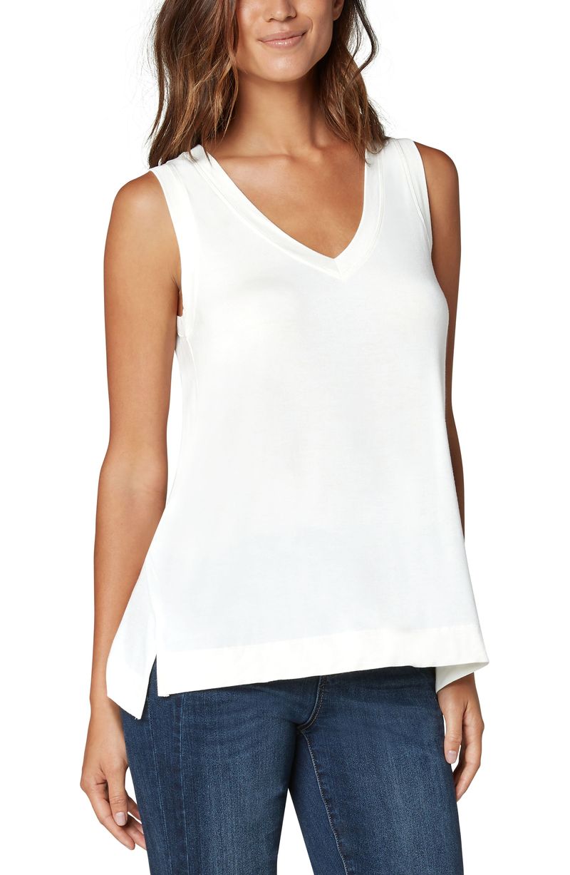 Sleeveless V-Neck Knit Tee