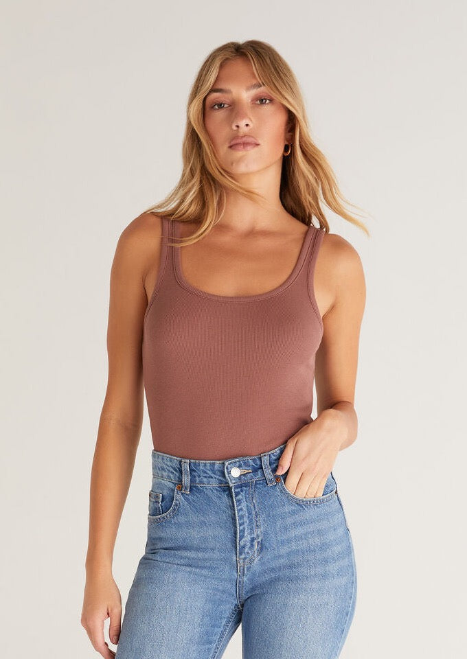 Audrey Rib Tank - Whipped Mocha
